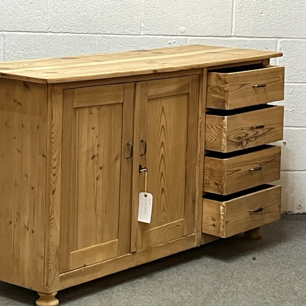 Large Old Pine 2 Door Sideboard With Drawers View IV