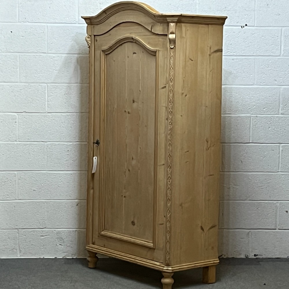 Large Antique Pine Arched Top Cupboard View V