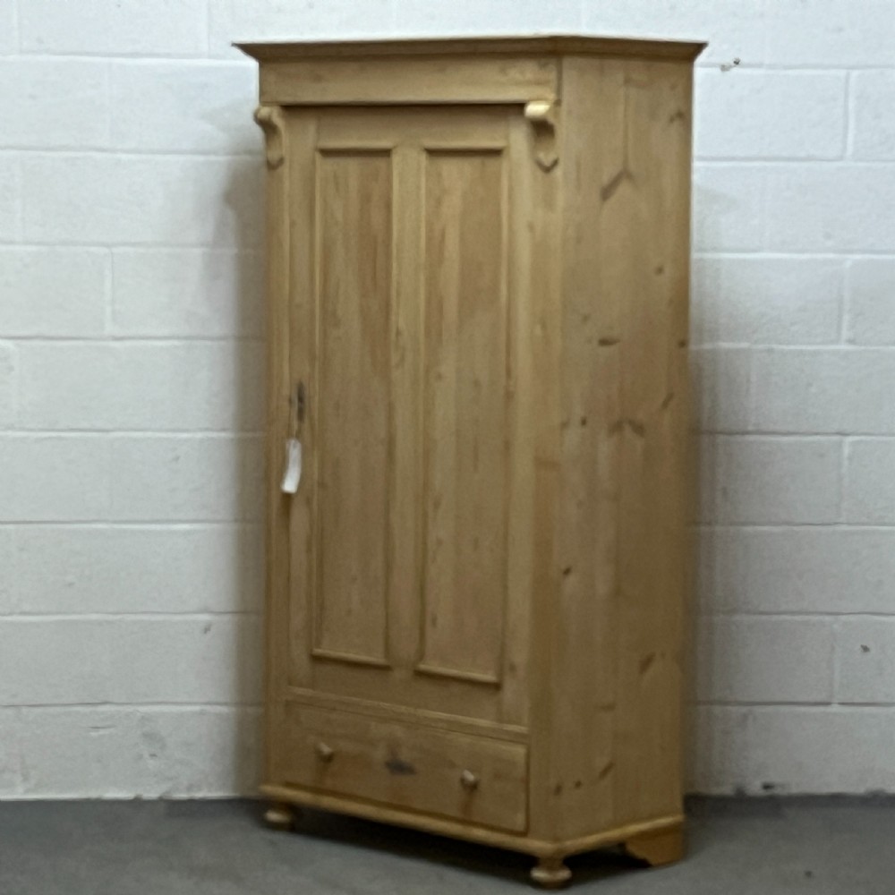 Tall Slim Antique Pine Children’s Wardrobe View II
