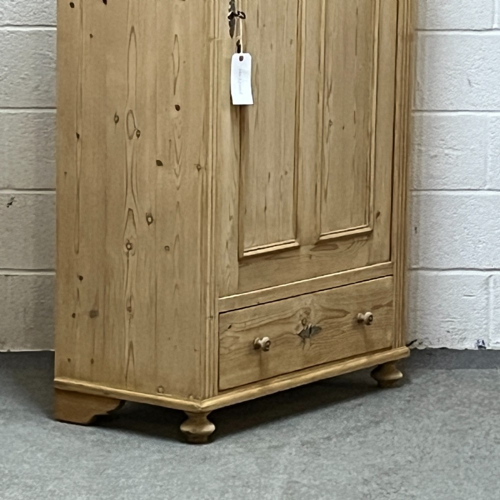 Tall Slim Antique Pine Children’s Wardrobe View IV