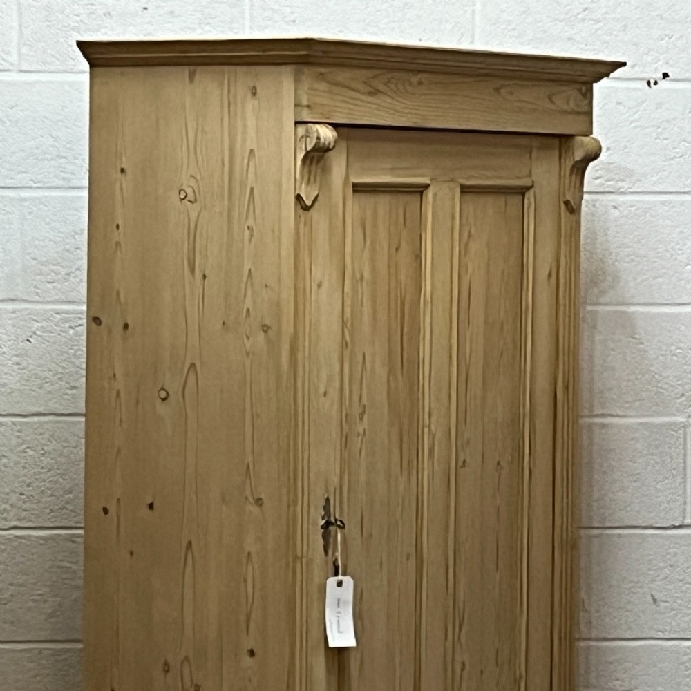 Tall Slim Antique Pine Children’s Wardrobe View VI