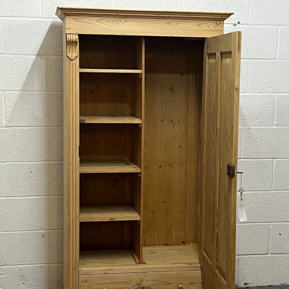Tall Slim Antique Pine Children’s Wardrobe View VII