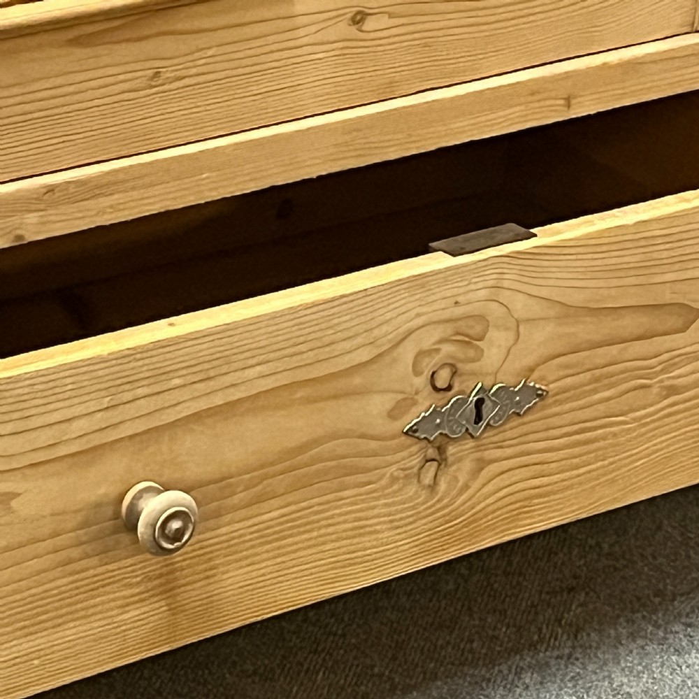 Tall Slim Antique Pine Children’s Wardrobe View VIII