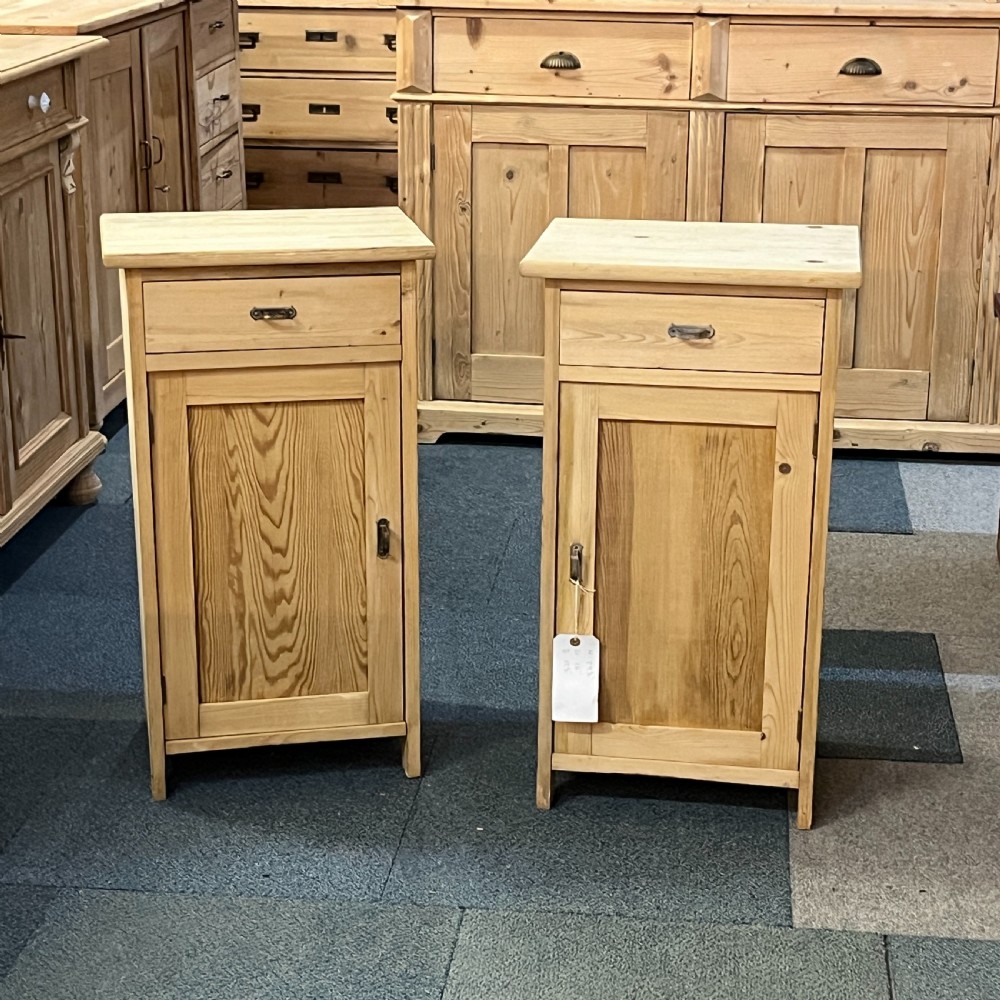 Pair Of Antique Pine Bedside Cupboards