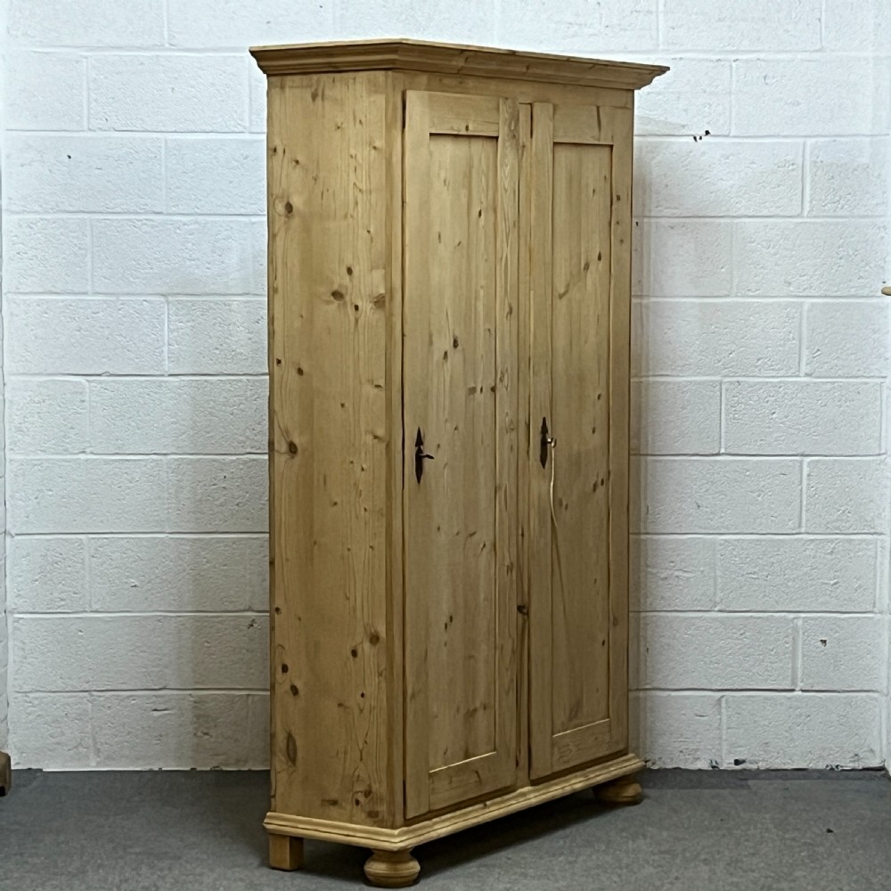 Large Antique Pine Cupboard with Two Doors and Shelves View III