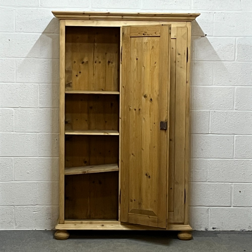 Large Antique Pine Cupboard with Two Doors and Shelves View VII