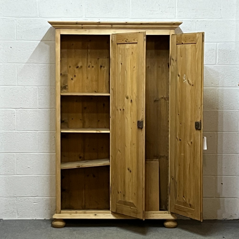 Large Antique Pine Cupboard with Two Doors and Shelves View VIII