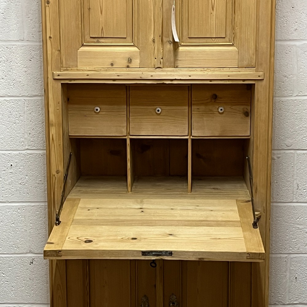 Tall Old Pine Post Office Cupboard With Writing Slope  View VI