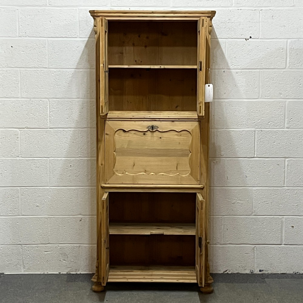 Tall Old Pine Post Office Cupboard With Writing Slope  View VII