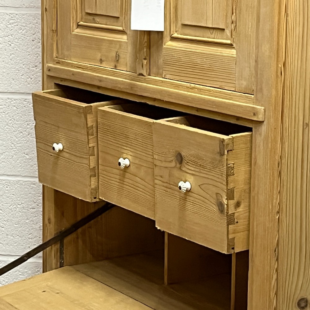 Tall Old Pine Post Office Cupboard With Writing Slope  View VIII