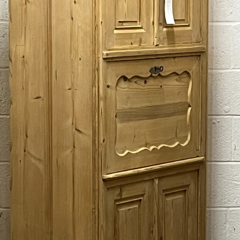Tall Old Pine Post Office Cupboard With Writing Slope  View XI