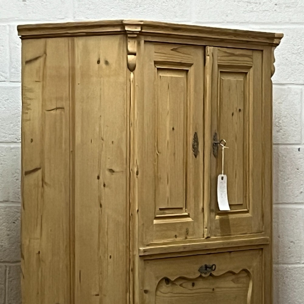 Tall Old Pine Post Office Cupboard With Writing Slope  View XII