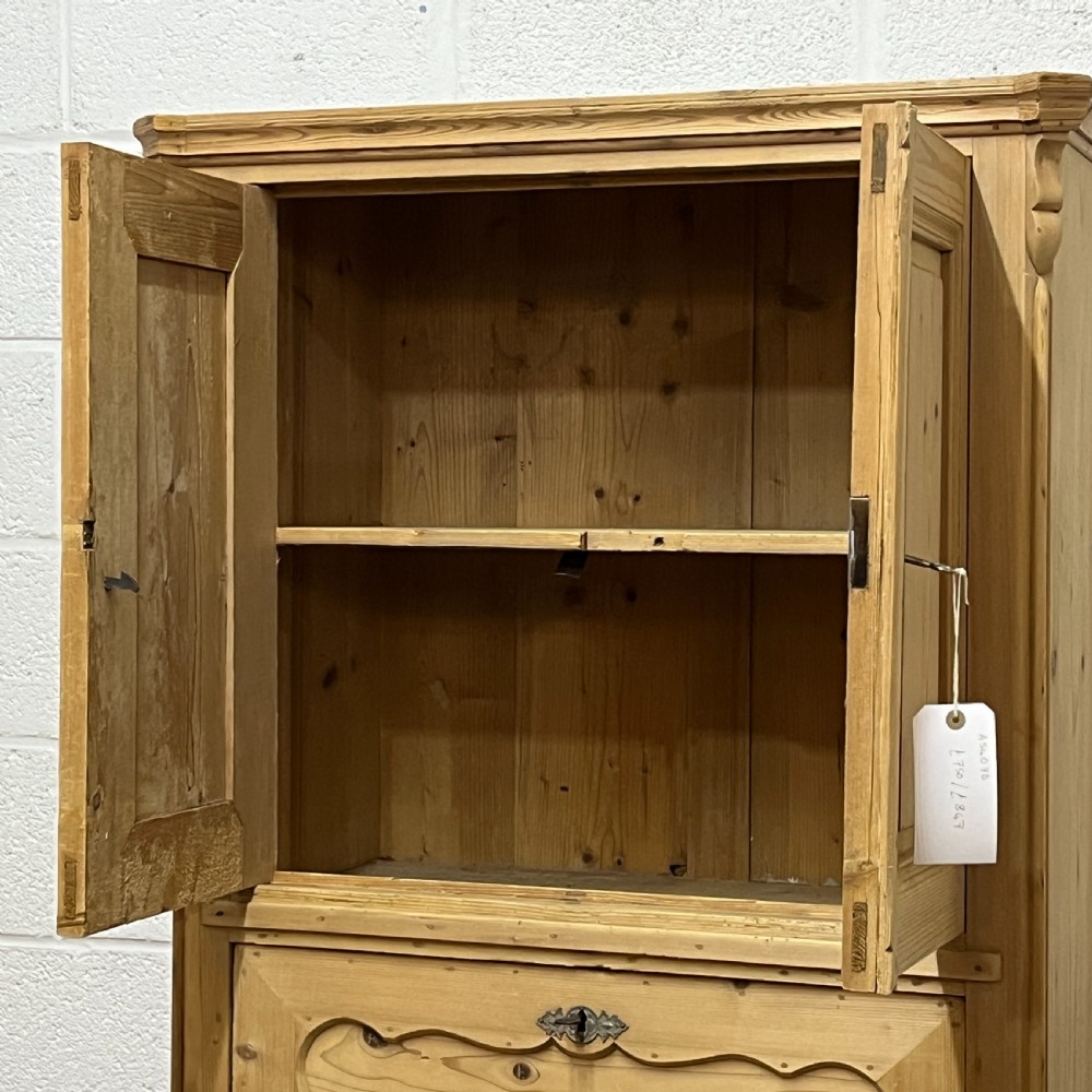 Tall Old Pine Post Office Cupboard With Writing Slope  View XIII