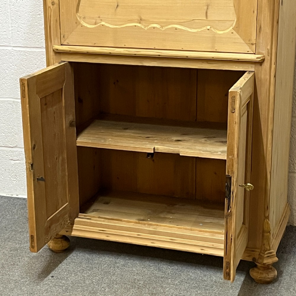 Tall Old Pine Post Office Cupboard With Writing Slope  View XIV