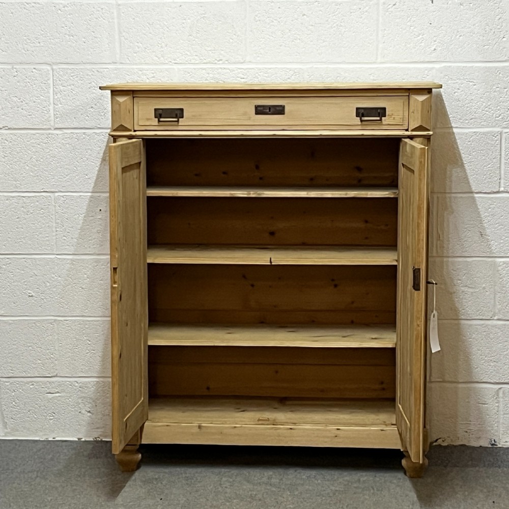 Large Old Pine School Cupboard View II