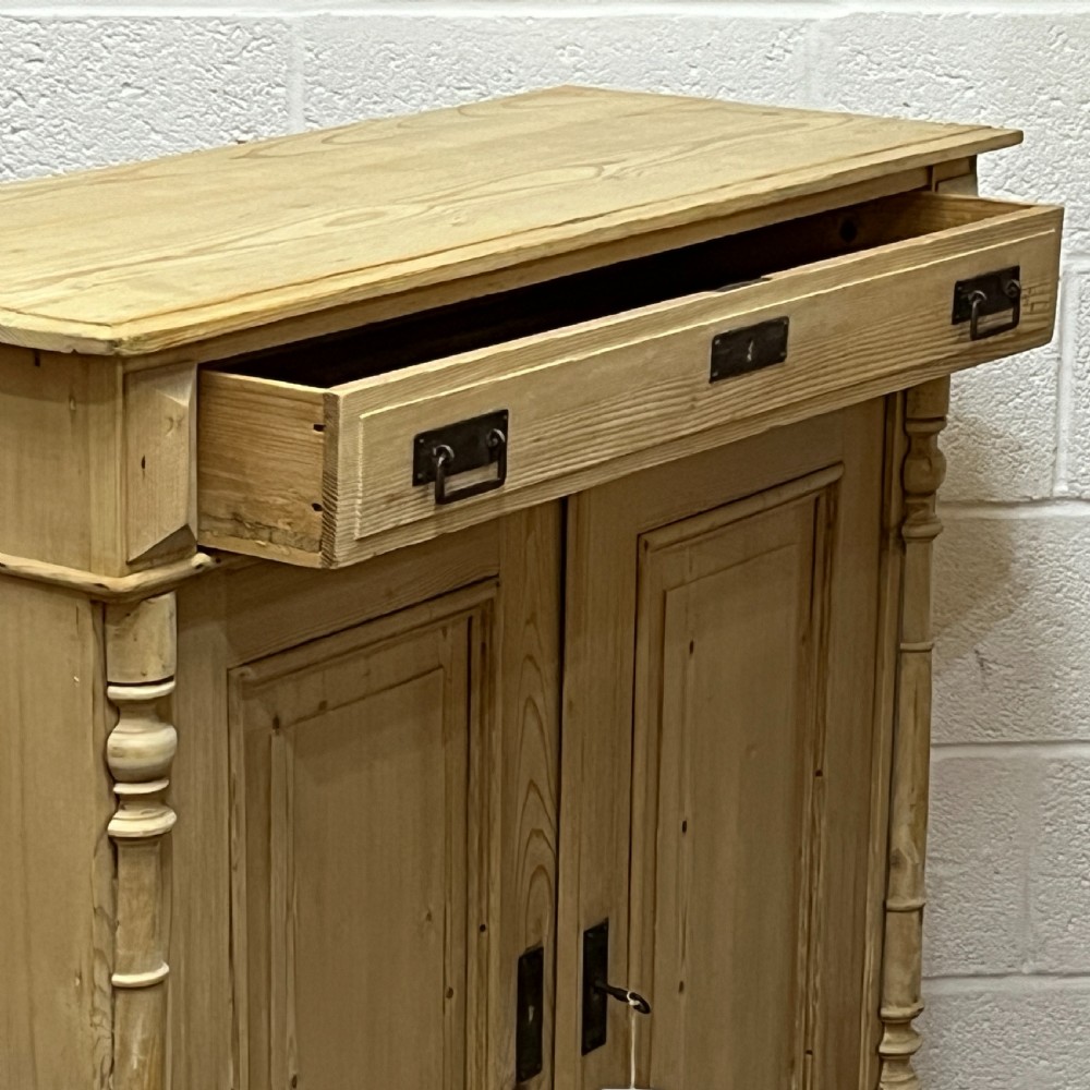 Large Old Pine School Cupboard View V