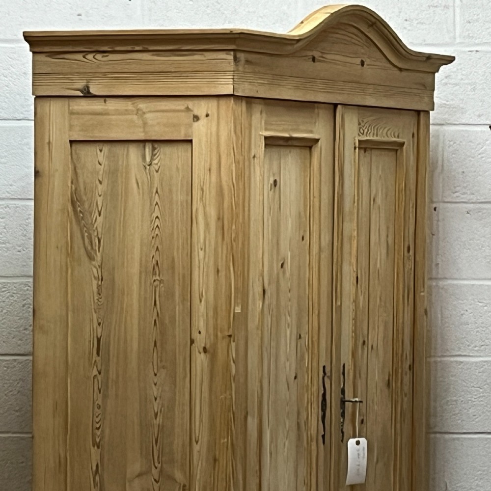 Slim Double Old Pine Wardrobe With Bottom Drawer View VI
