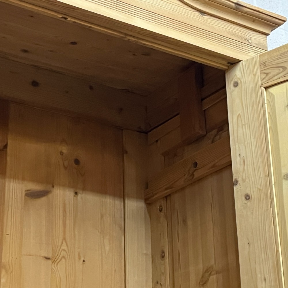 Slim Double Old Pine Wardrobe With Bottom Drawer View IX