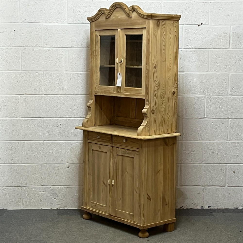 Old Pine Dresser With Glazed Top Doors View II