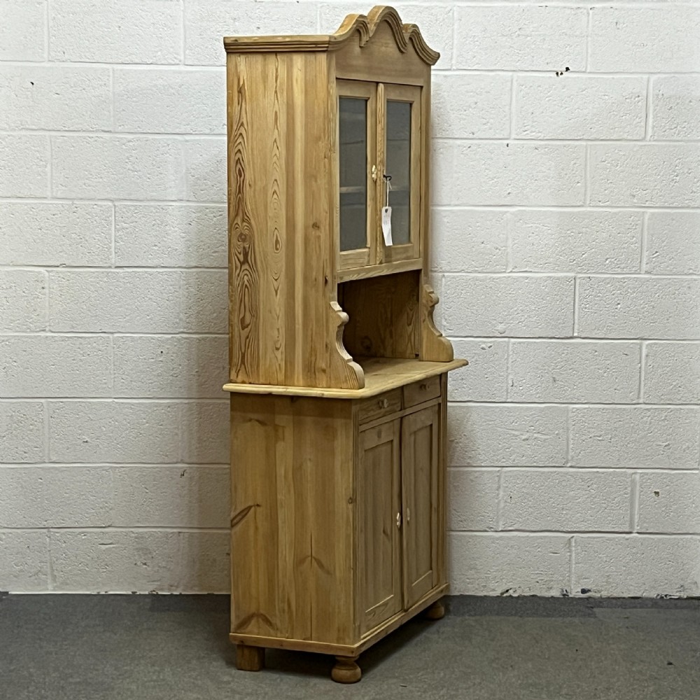 Old Pine Dresser With Glazed Top Doors View III