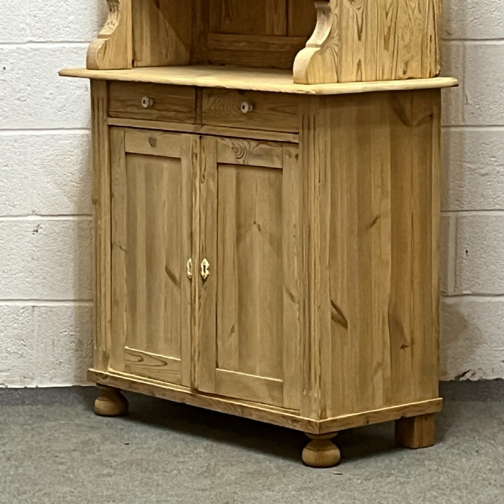 Old Pine Dresser With Glazed Top Doors View VI