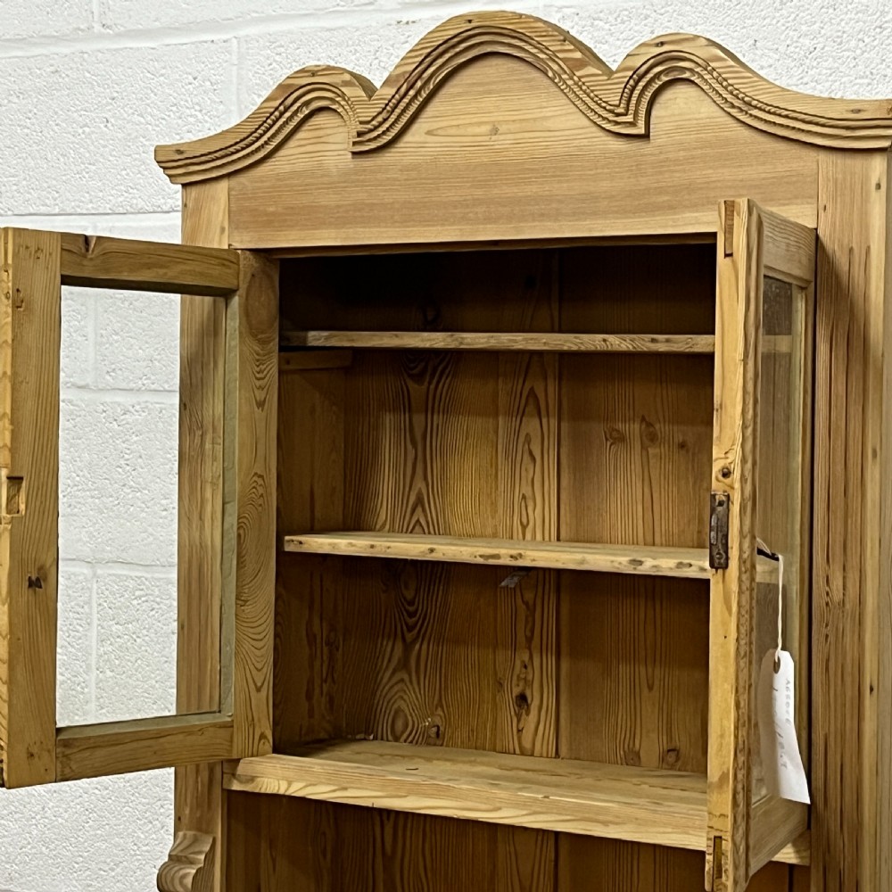 Old Pine Dresser With Glazed Top Doors View X