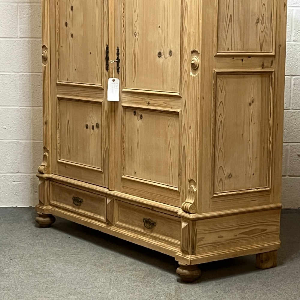 Spacious Double Old Pine Wardrobe with Lower Drawer View IV