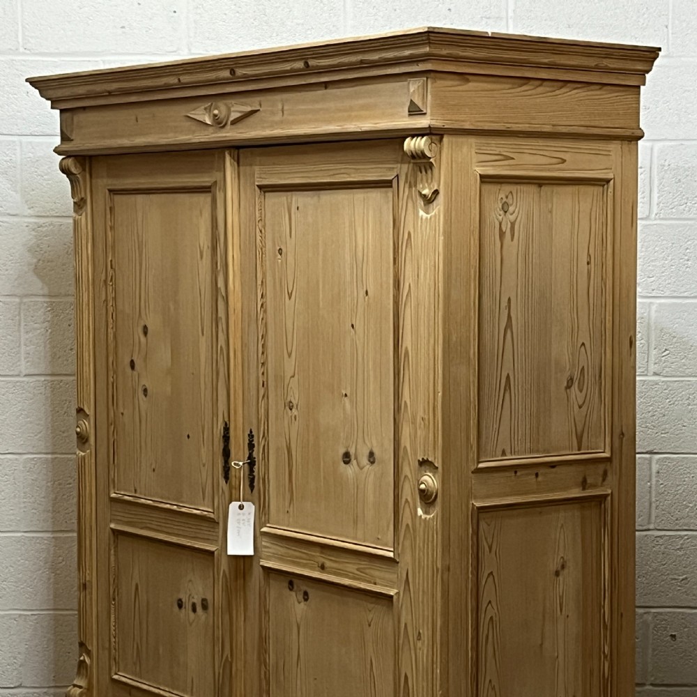 Spacious Double Old Pine Wardrobe with Lower Drawer View VI