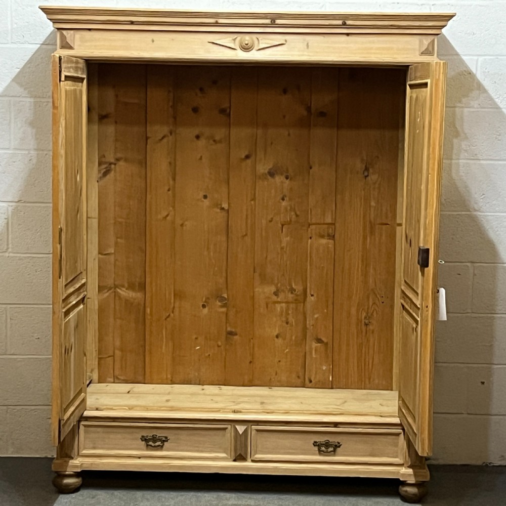 Spacious Double Old Pine Wardrobe with Lower Drawer View VII