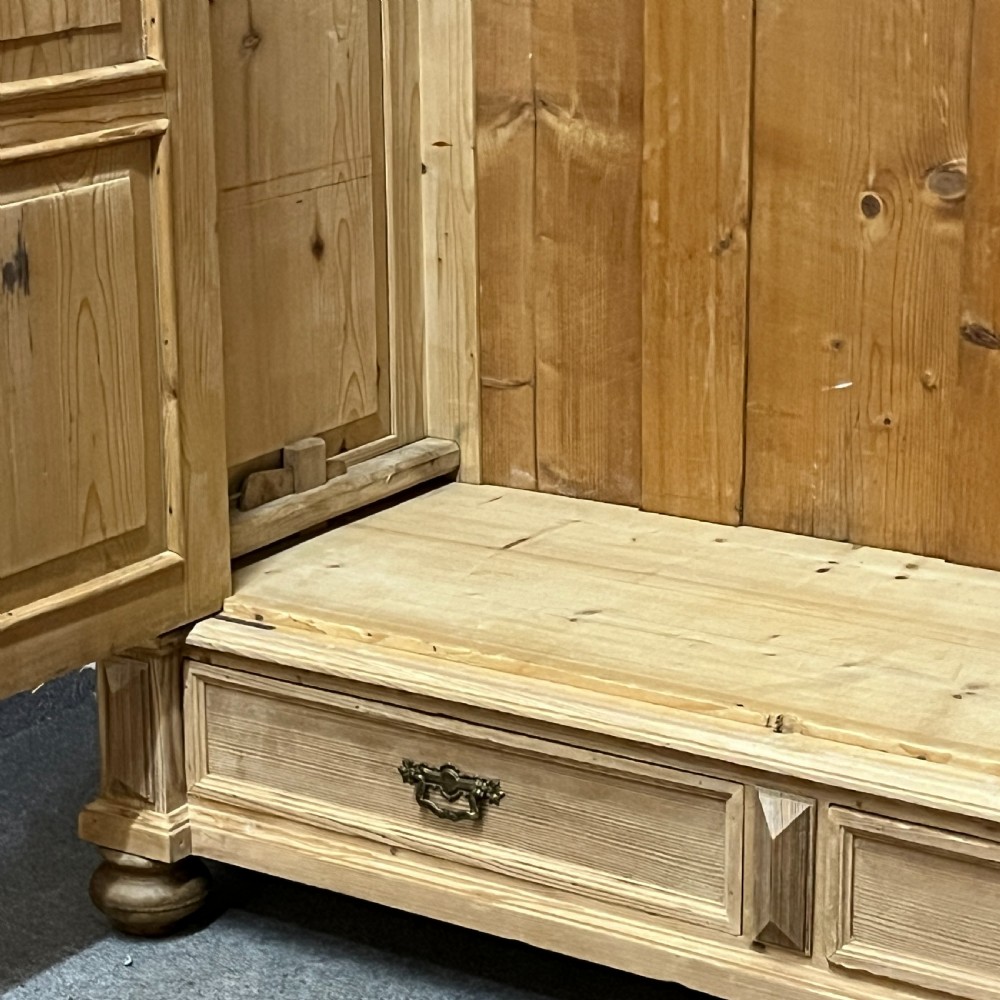 Spacious Double Old Pine Wardrobe with Lower Drawer View VIII
