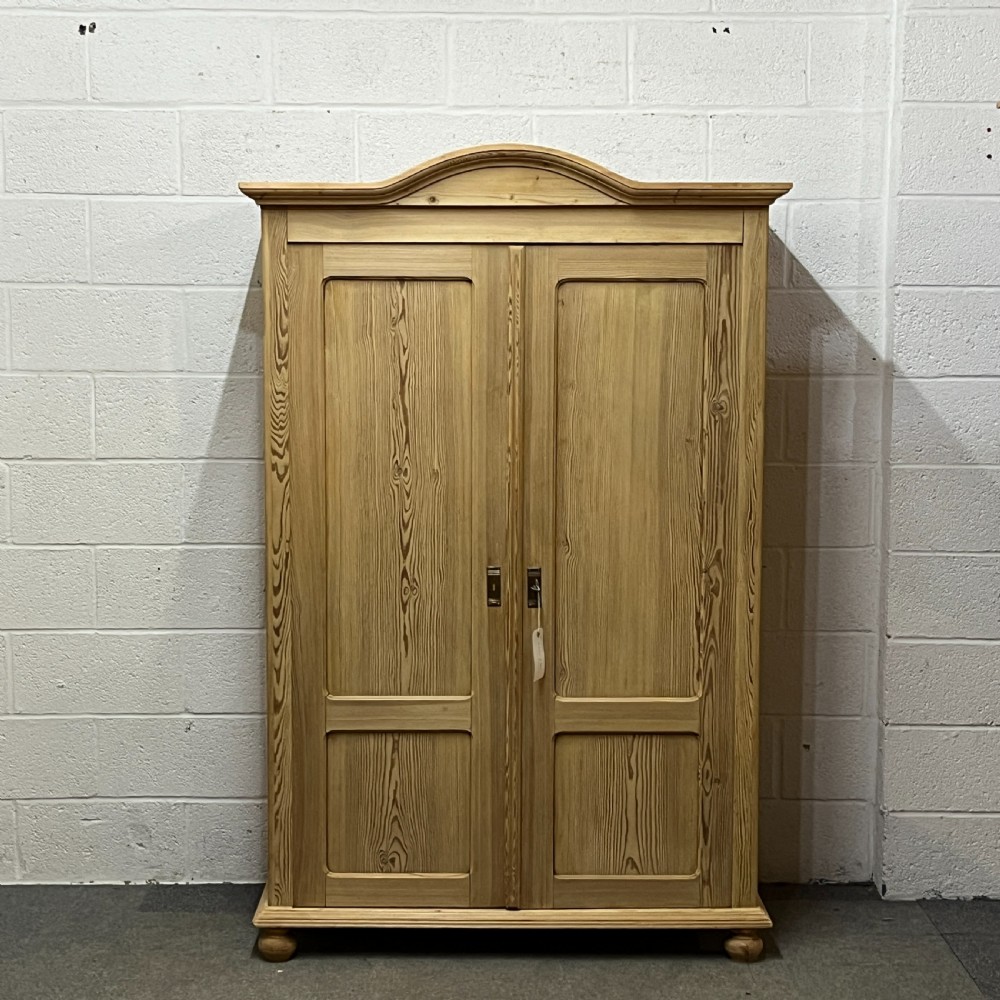 Small Arched Top Antique Pine Wardrobe 