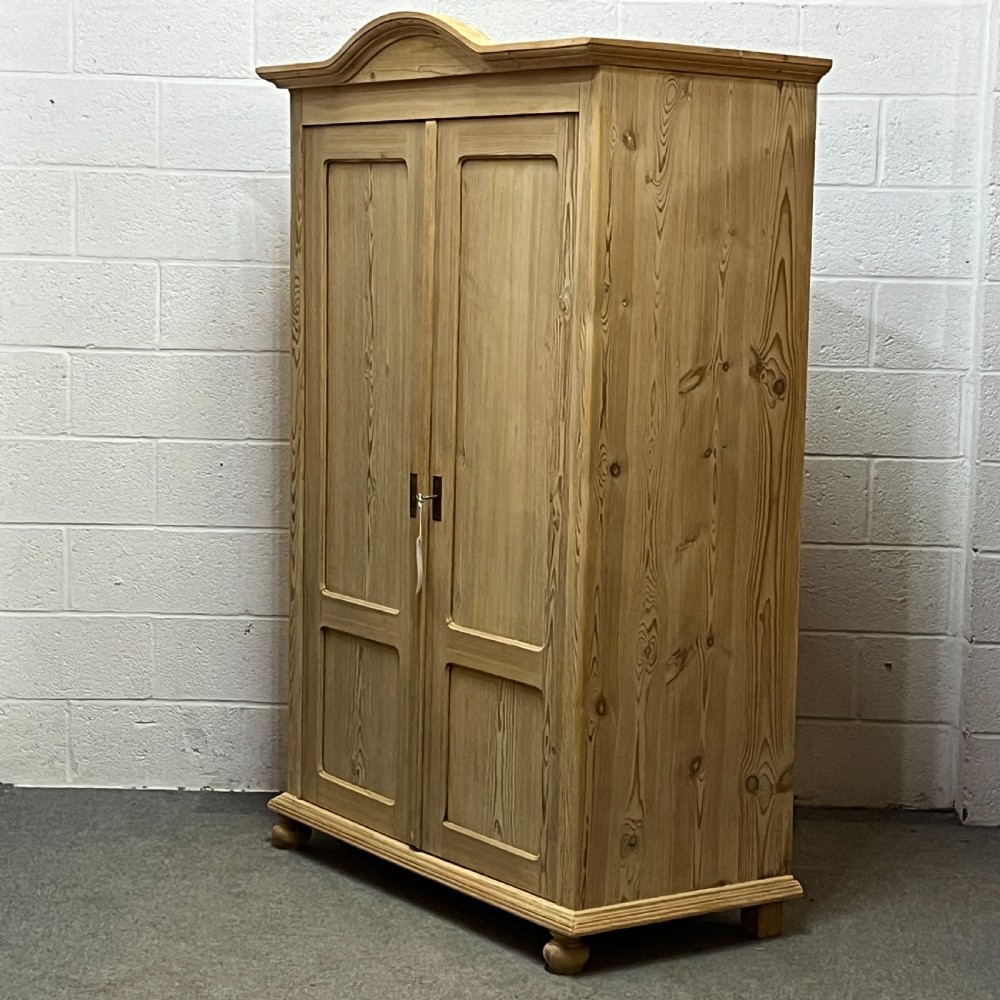 Small Arched Top Antique Pine Wardrobe  View II