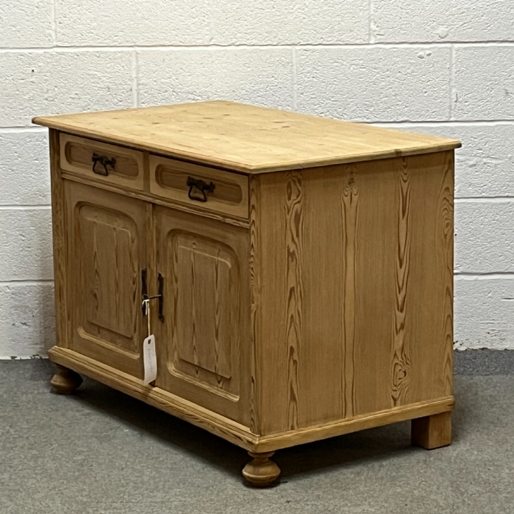 Two Door 1920's Pine Cupboard With Top Drawers View II