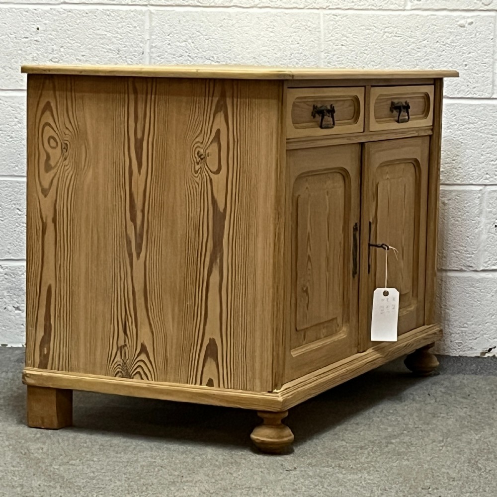 Two Door 1920's Pine Cupboard With Top Drawers View III