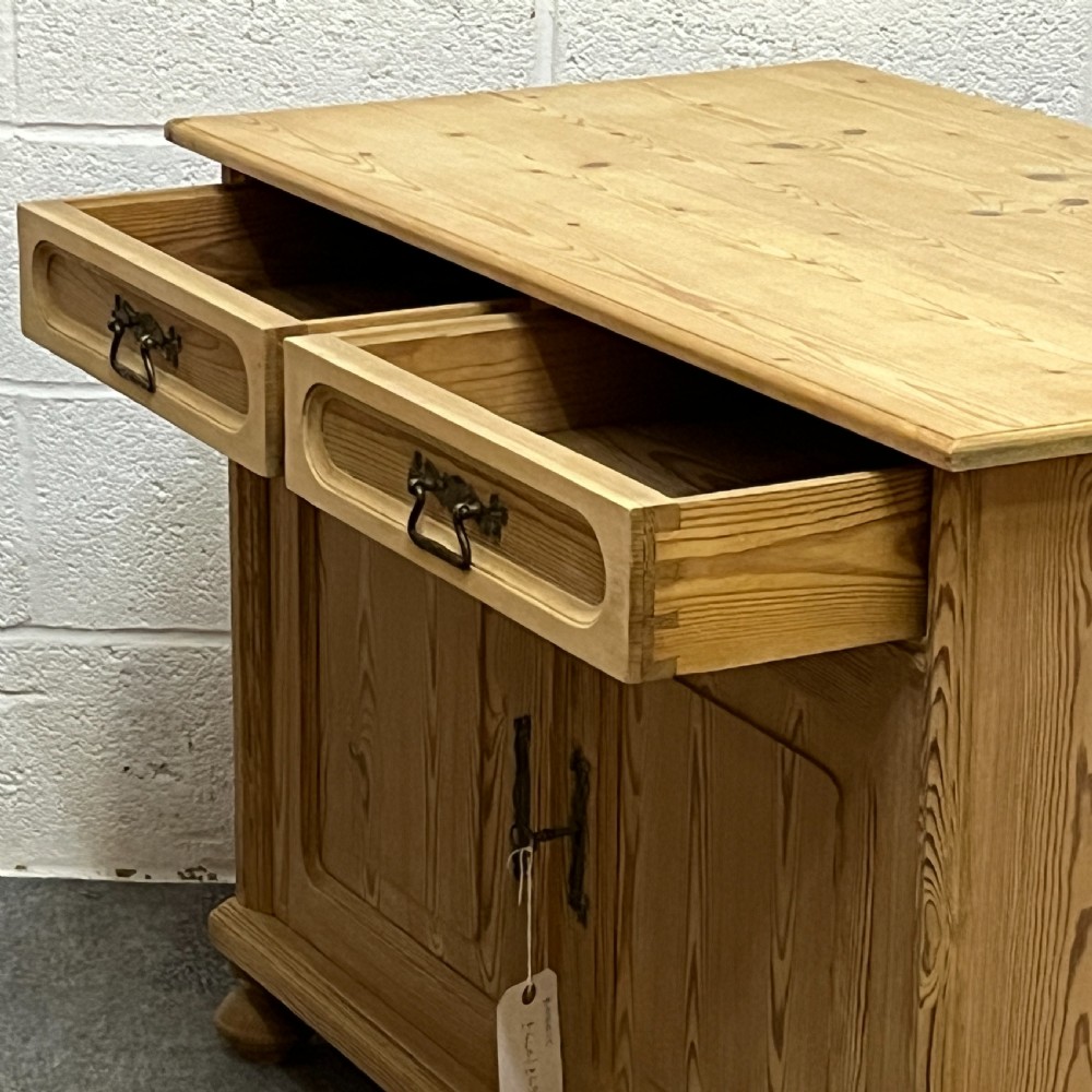 Two Door 1920's Pine Cupboard With Top Drawers View V