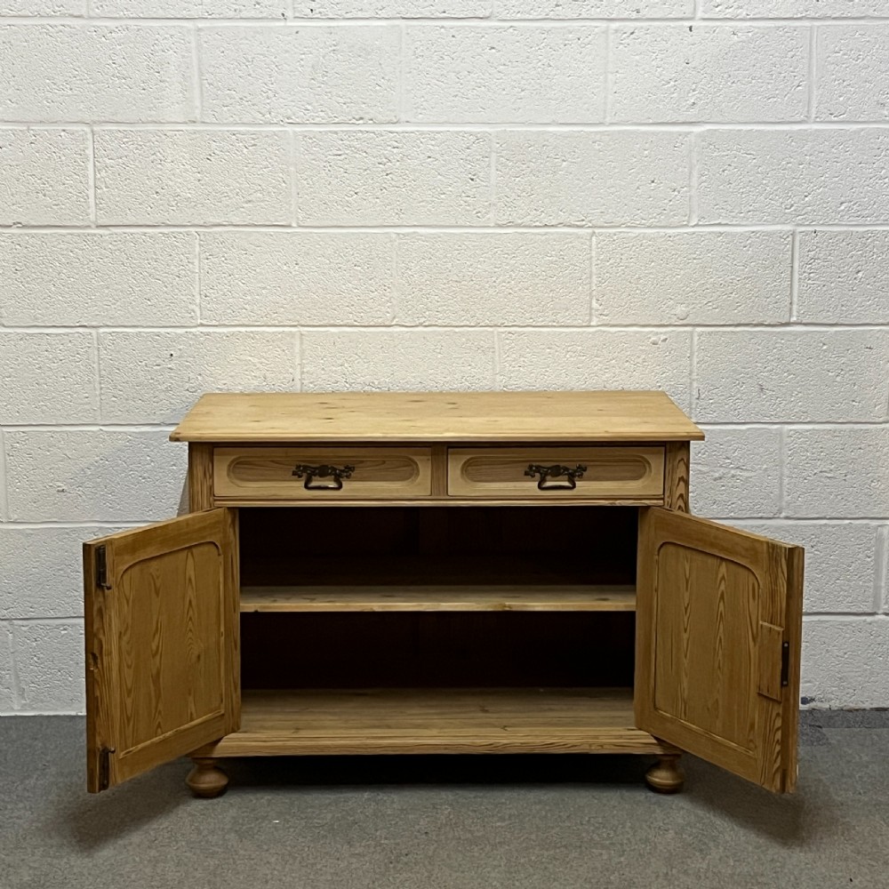 Two Door 1920's Pine Cupboard With Top Drawers View VI