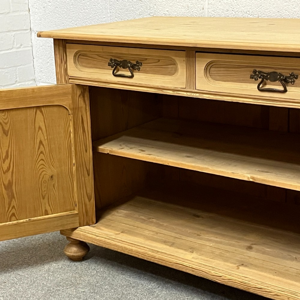 Two Door 1920's Pine Cupboard With Top Drawers View VII