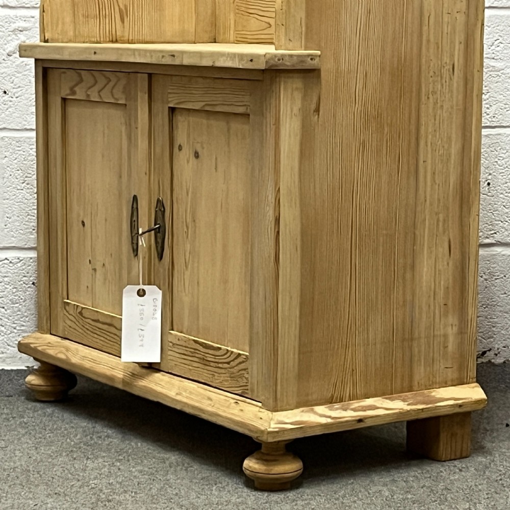 Small Antique Pine Shoe Bench Cupboard View V