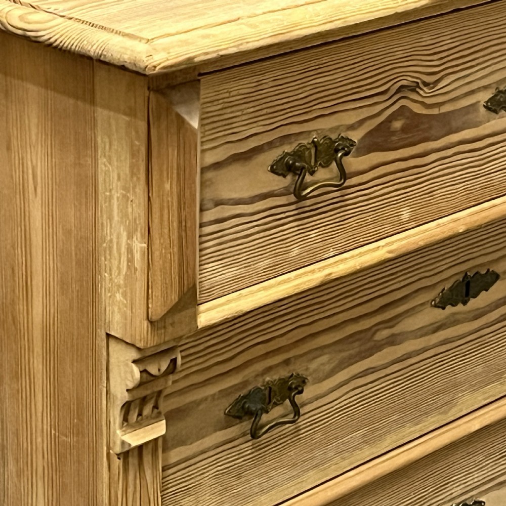 East German Antique Pine Chest Of Drawers View IV