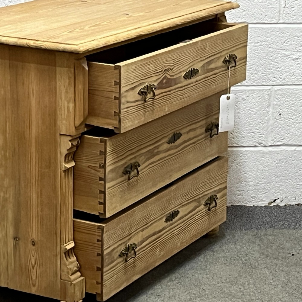 East German Antique Pine Chest Of Drawers View VI