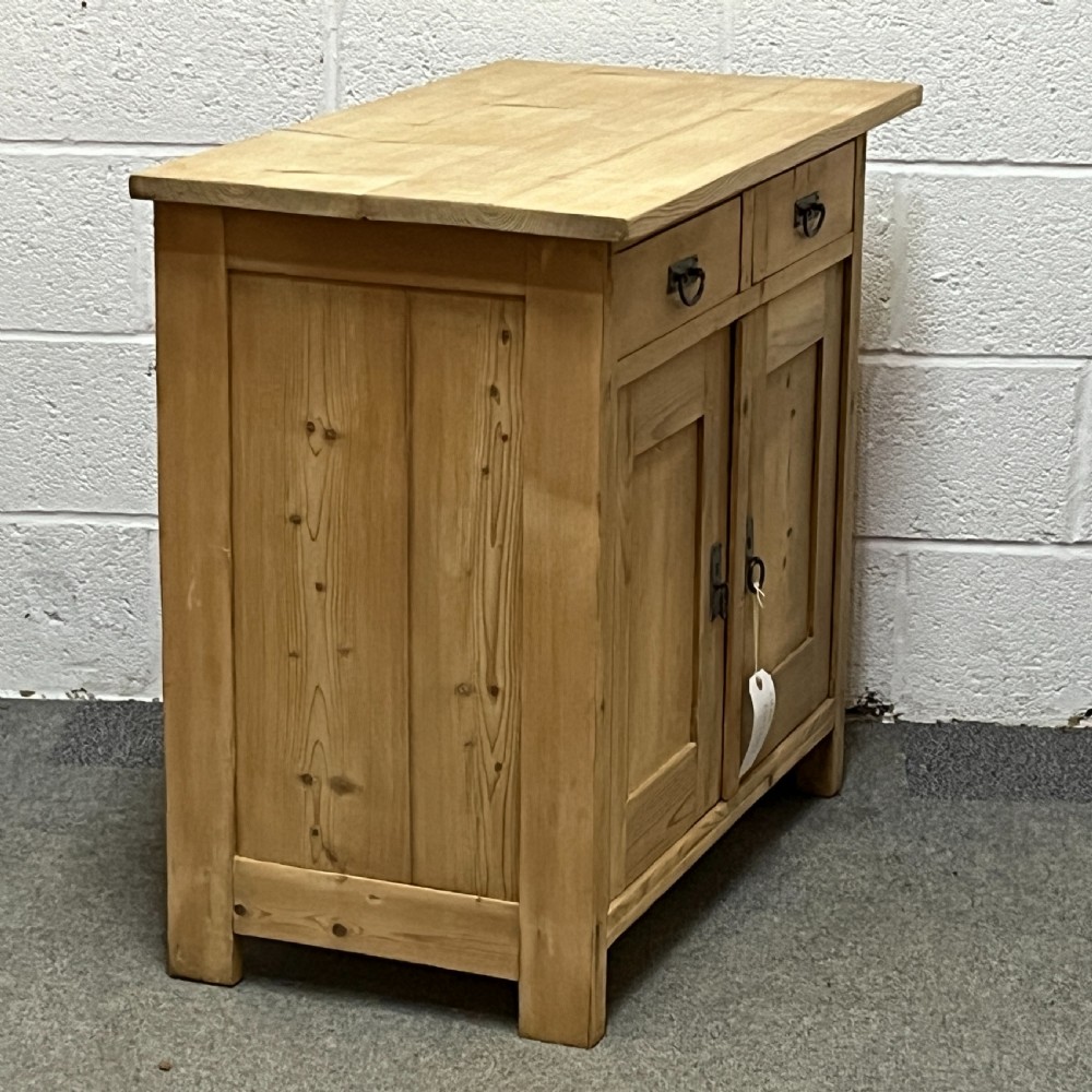 Old Pine Cupboard with 2 Doors and 2 Drawers  View III