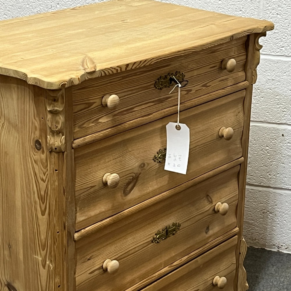 Small Antique Pine Chest of 4 Drawers View VI
