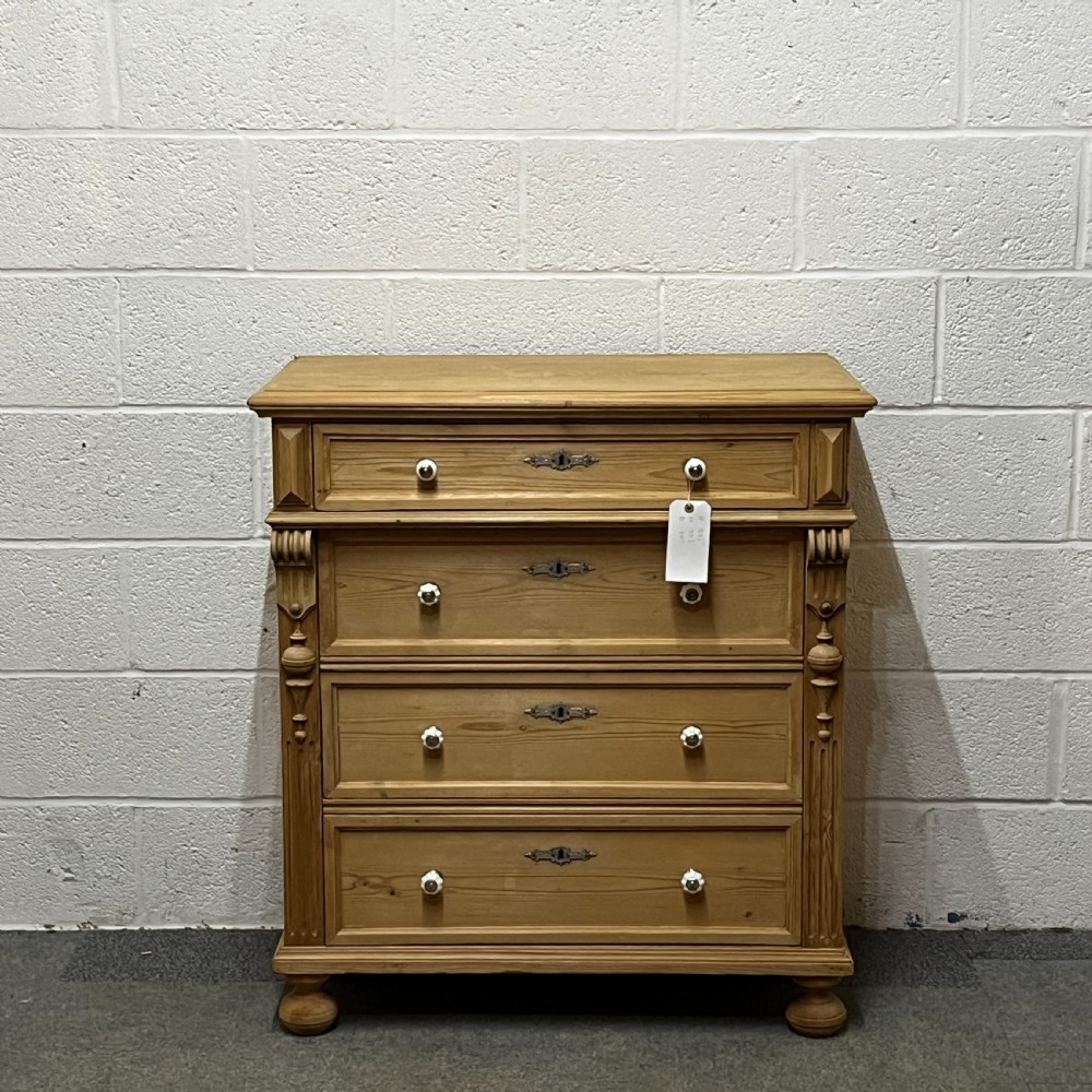 Antique Pine Chest Of Four Drawers