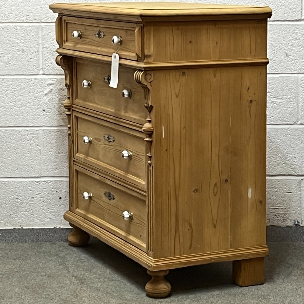 Antique Pine Chest Of Four Drawers View II