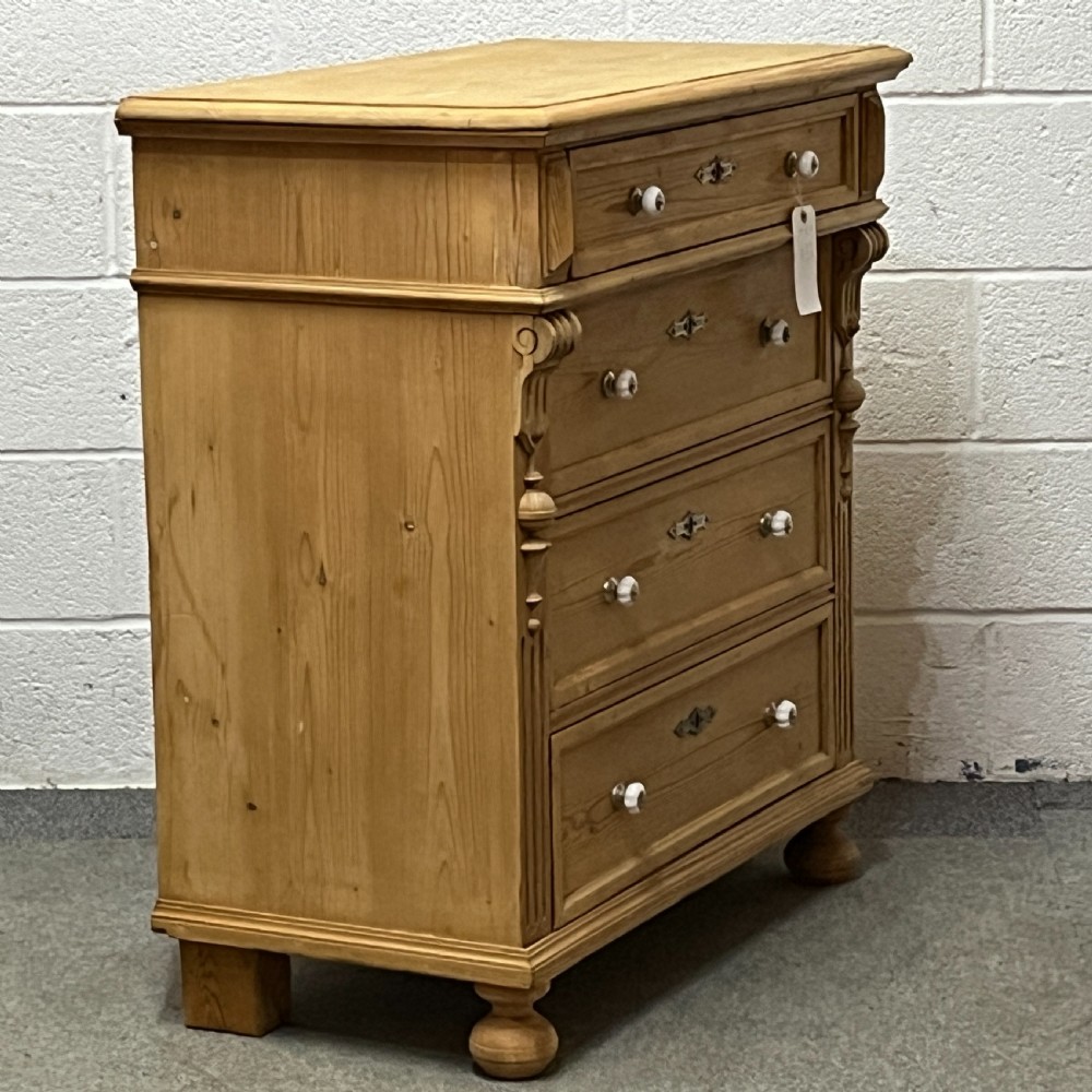Antique Pine Chest Of Four Drawers View III
