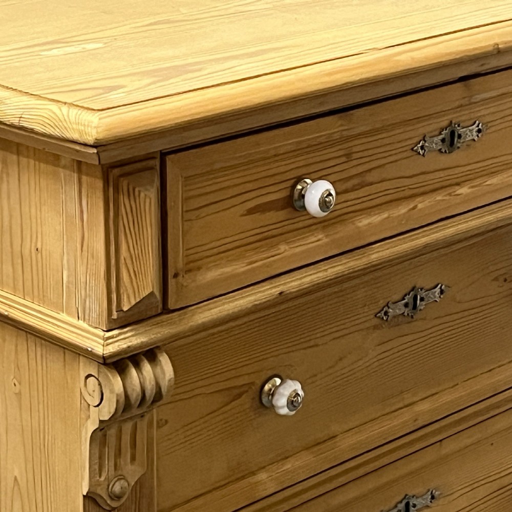 Antique Pine Chest Of Four Drawers View IV