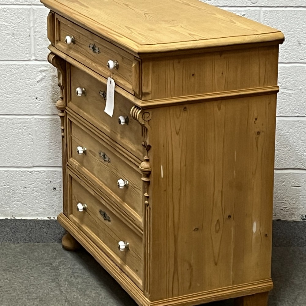 Antique Pine Chest Of Four Drawers View X