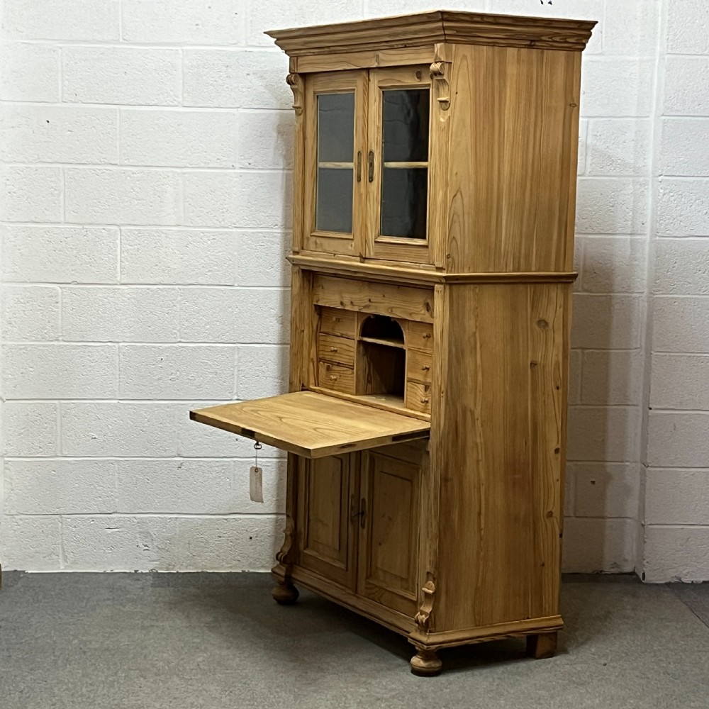 Very Large Old Pine Secretaire View V
