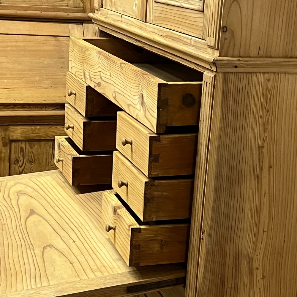 Very Large Old Pine Secretaire View X