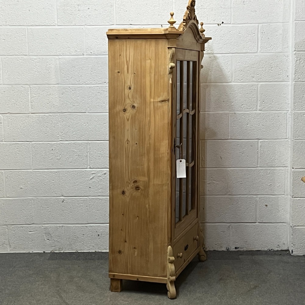 Large Decorative Antique Pine Display Cabinet View III